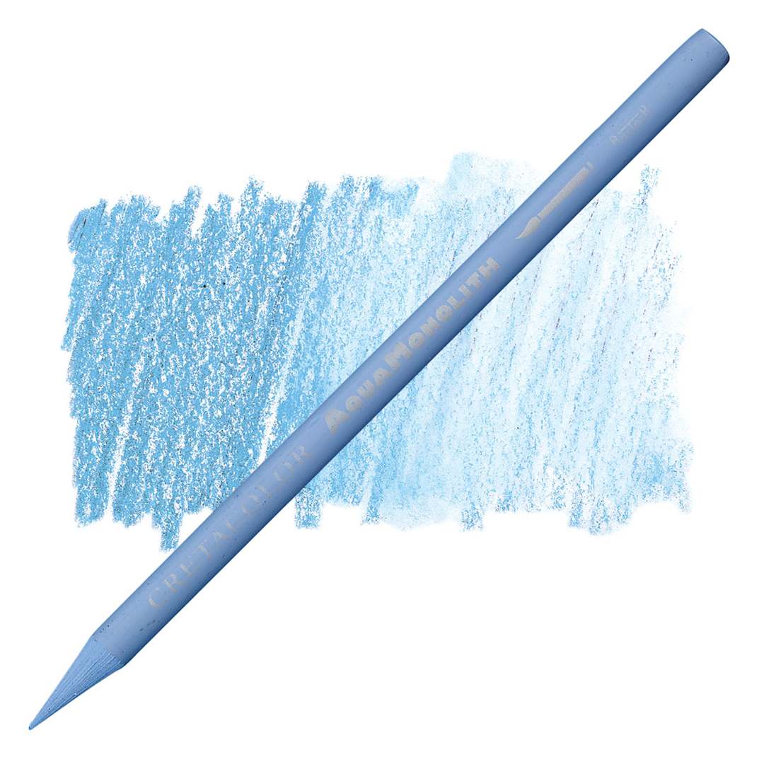 Open in modal - Cretacolor Aqua Monolith Woodless Watercolor Pencil - Glacier Blue pencil and swatch