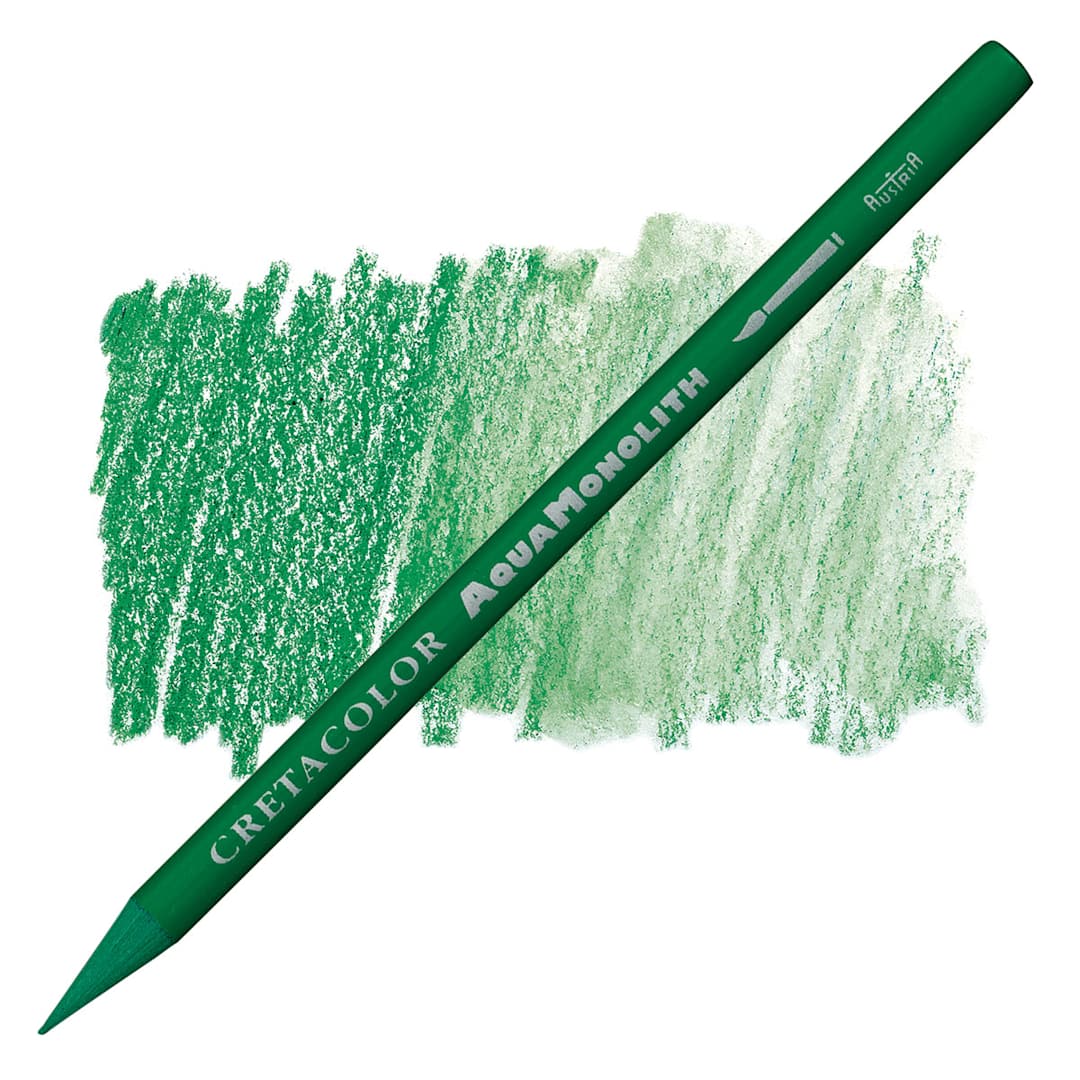 Open in modal - Cretacolor Aqua Monolith Woodless Watercolor Pencil - Grass Green pencil and swatch