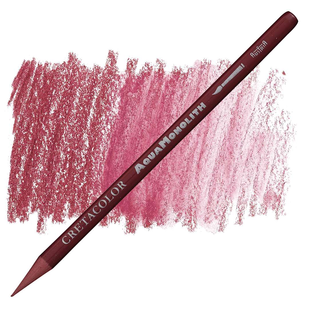 Open in modal - Cretacolor Aqua Monolith Woodless Watercolor Pencil - Indian Red pencil and swatch
