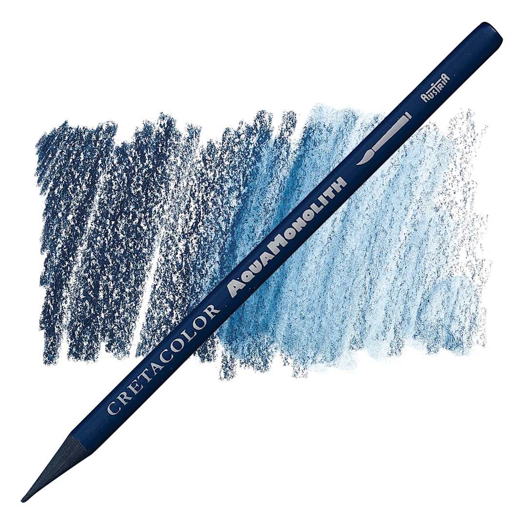 Open in modal - Cretacolor Aqua Monolith Woodless Watercolor Pencil - Indigo pencil and swatch