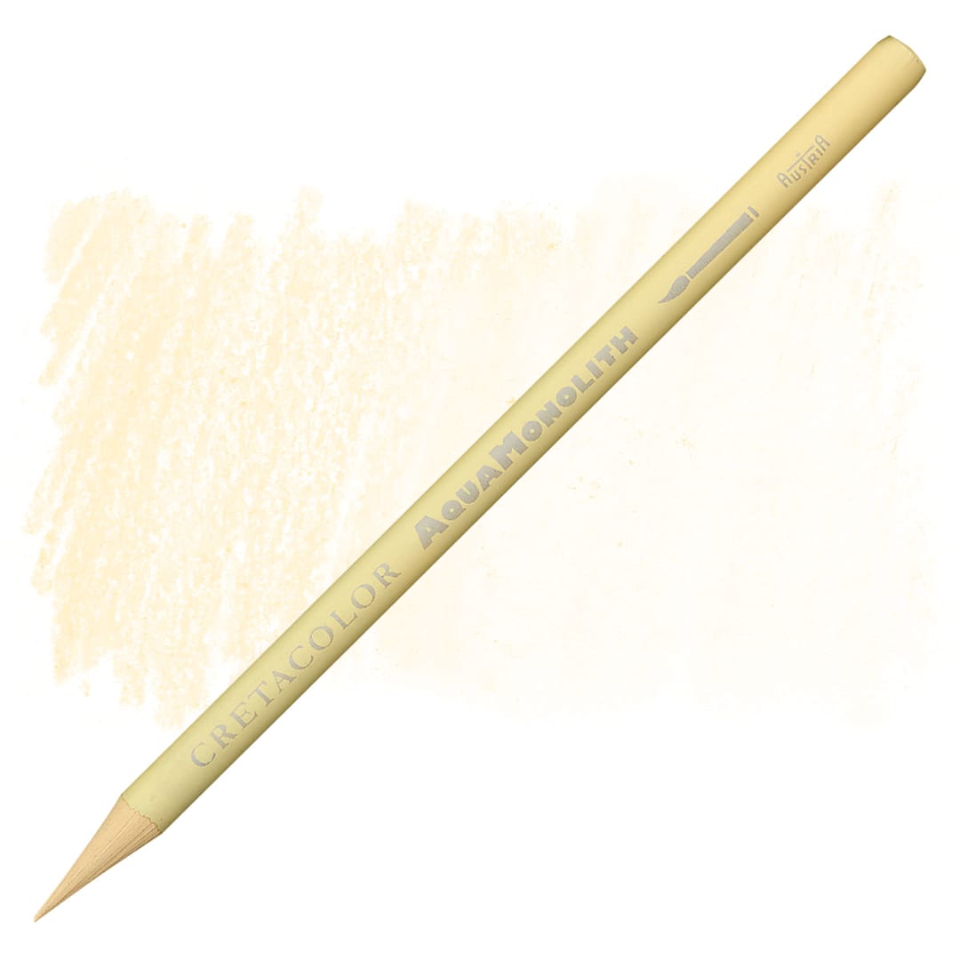 Open in modal - Cretacolor Aqua Monolith Woodless Watercolor Pencil - Ivory pencil and swatch