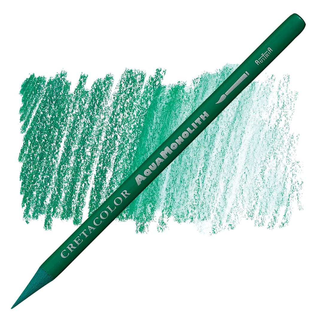 Open in modal - Cretacolor Aqua Monolith Woodless Watercolor Pencil - Leaf Green pencil and swatch
