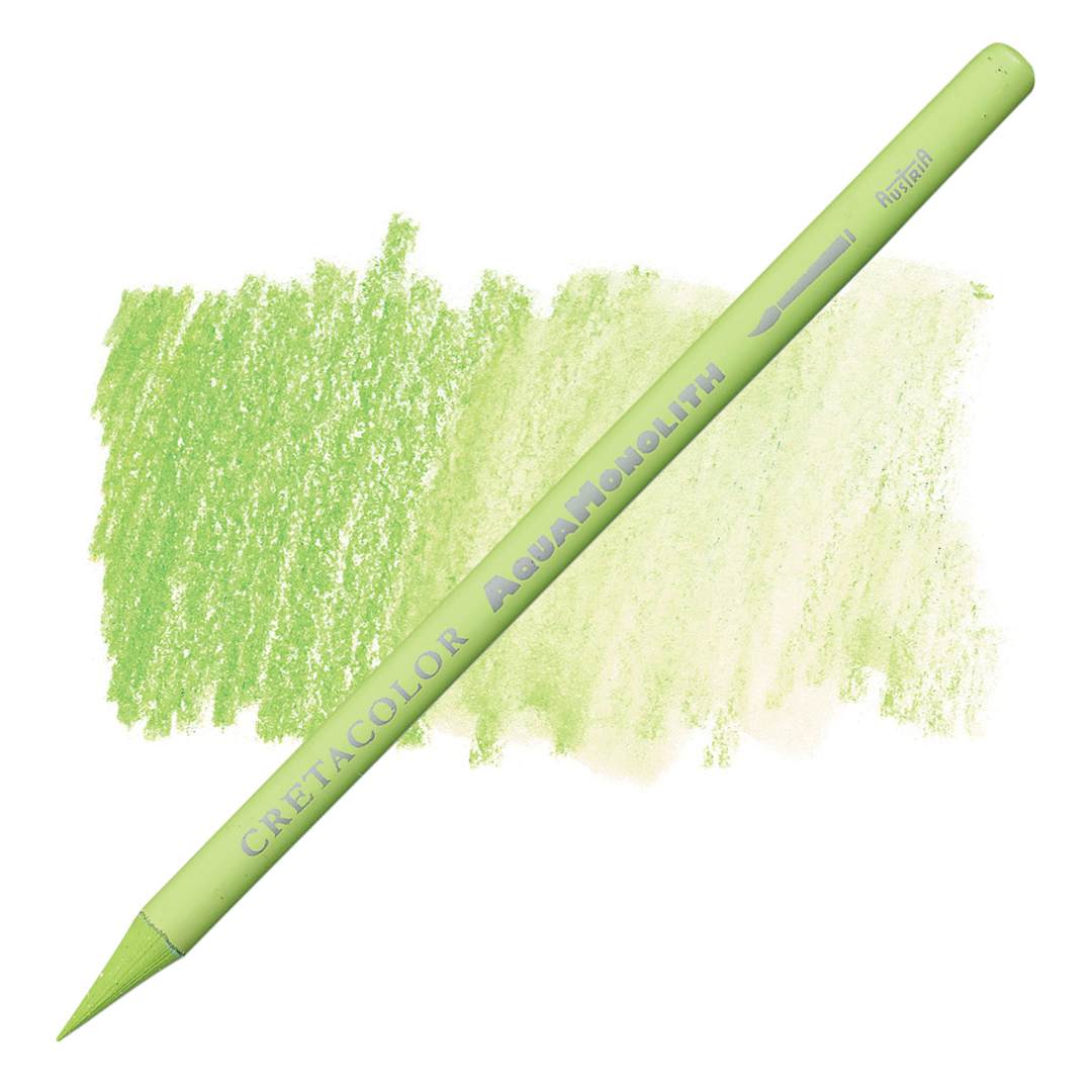 Open in modal - Cretacolor Aqua Monolith Woodless Watercolor Pencil - Lime Green pencil and swatch