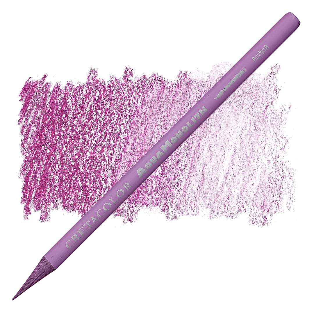 Open in modal - Cretacolor Aqua Monolith Woodless Watercolor Pencil - Magenta pencil and swatch