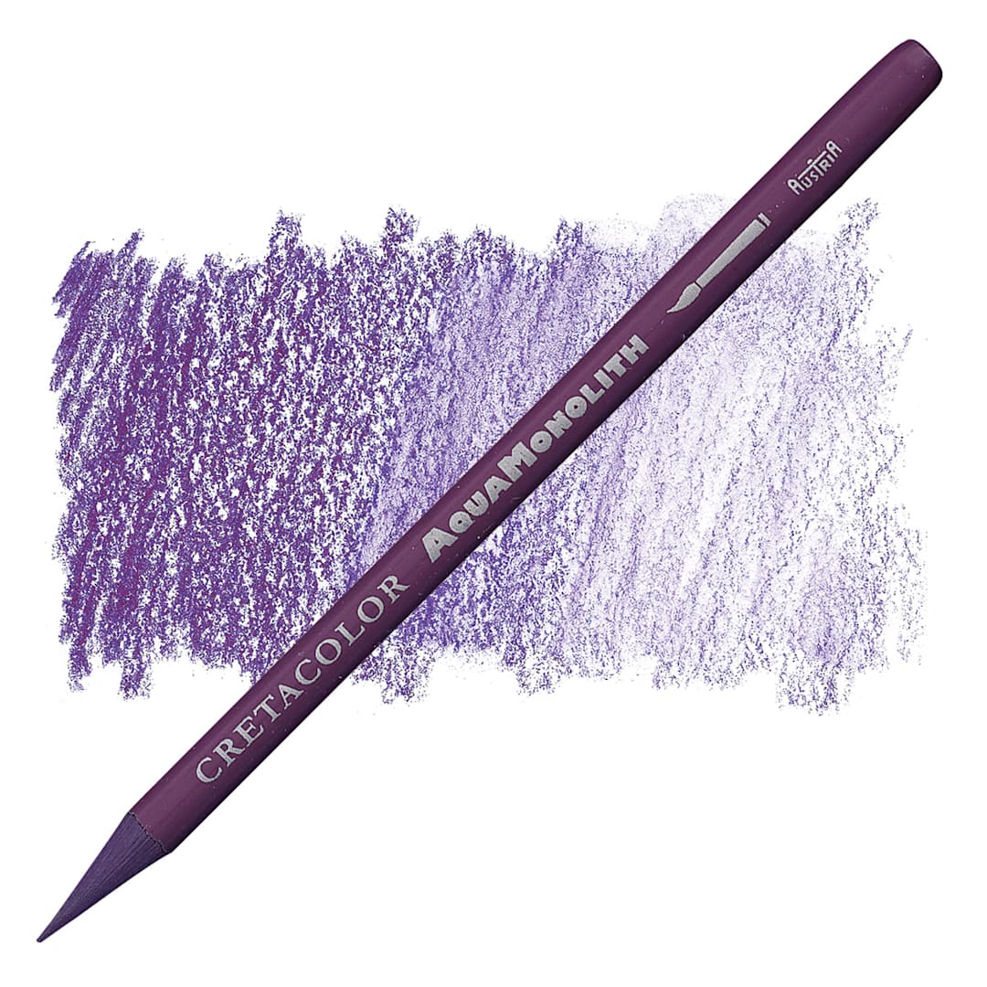 Open in modal - Cretacolor Aqua Monolith Woodless Watercolor Pencil - Mars Violet Dark pencil and swatch