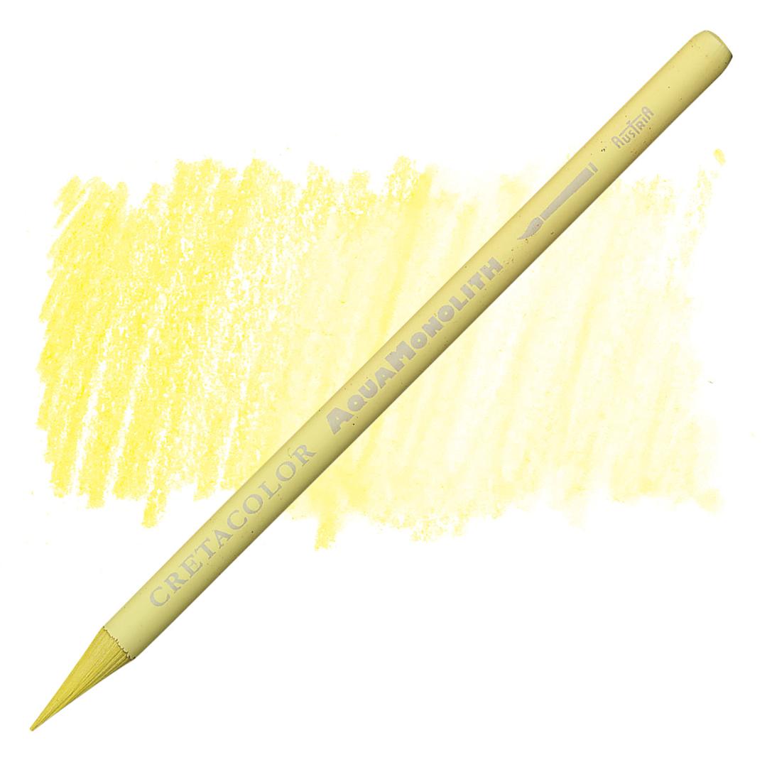 Open in modal - Cretacolor Aqua Monolith Woodless Watercolor Pencil - Naples Yellow pencil and swatch