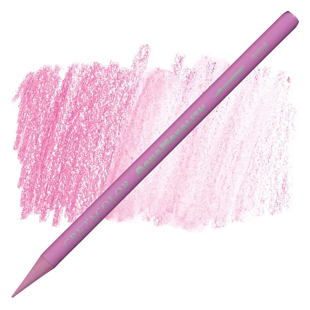 Open in modal - Cretacolor Aqua Monolith Woodless Watercolor Pencil - Old Rose Light pencil and swatch