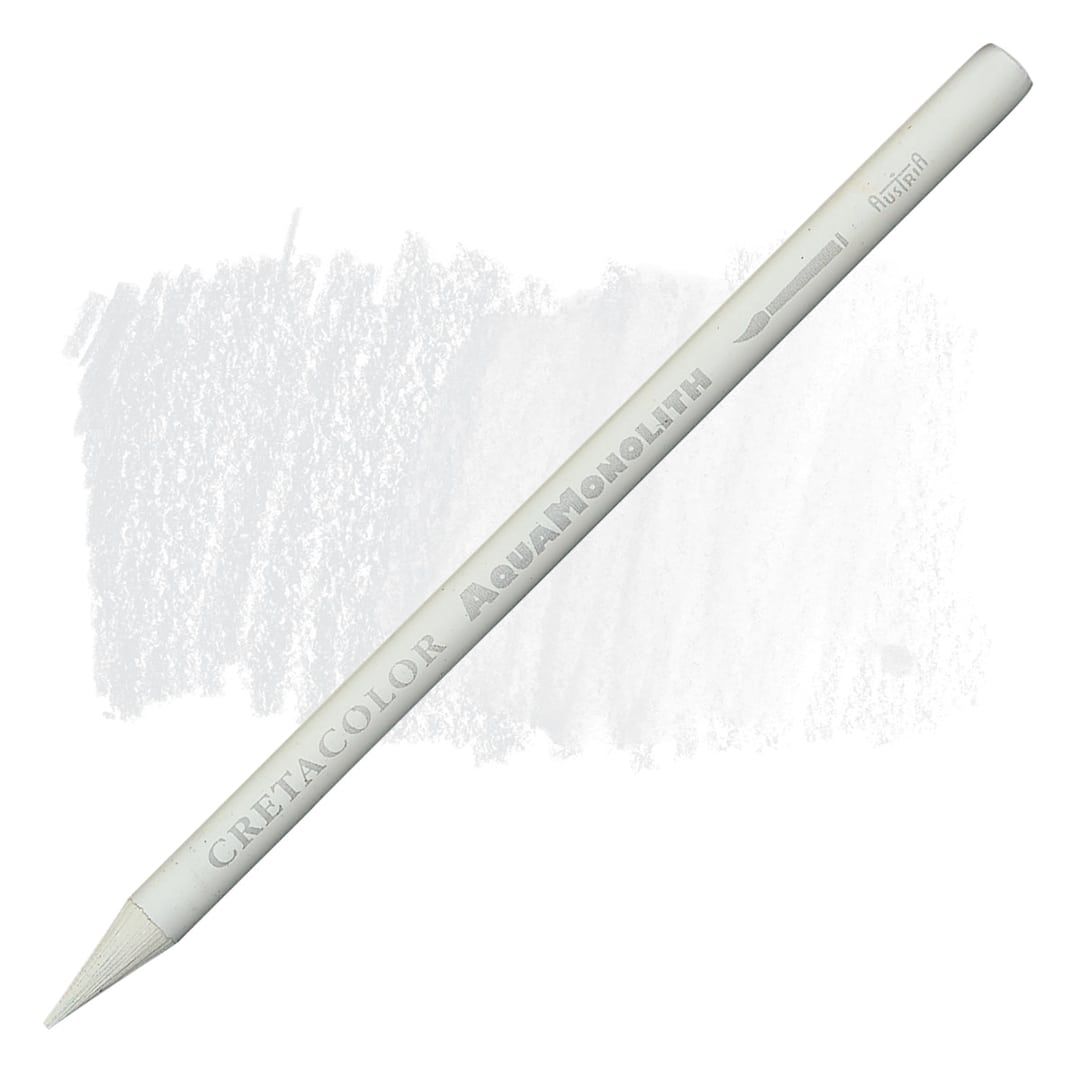 Open in modal - Cretacolor Aqua Monolith Woodless Watercolor Pencil - Permanent White pencil and swatch