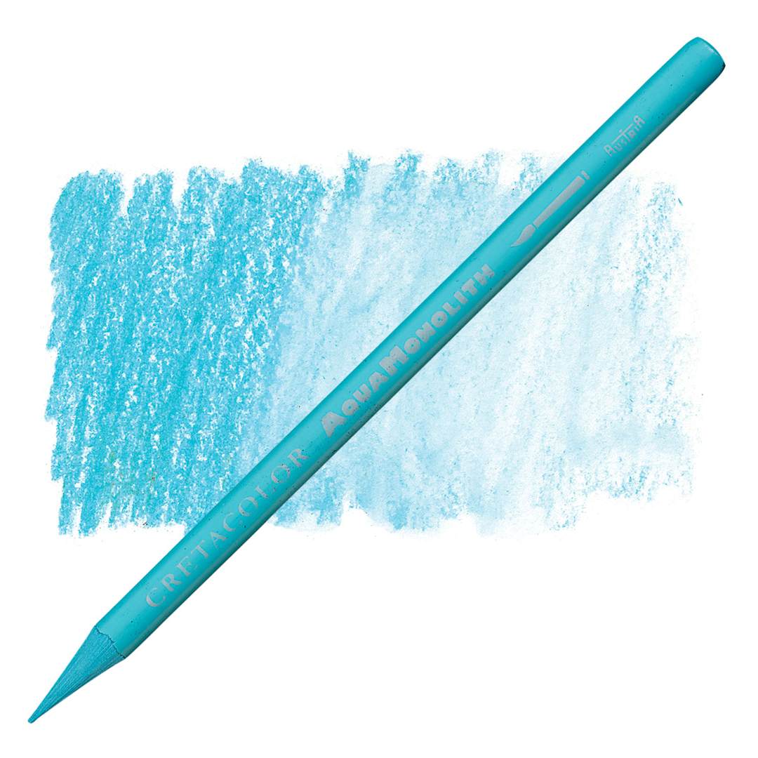 Open in modal - Cretacolor Aqua Monolith Woodless Watercolor Pencil - Smyrna Blue pencil and swatch