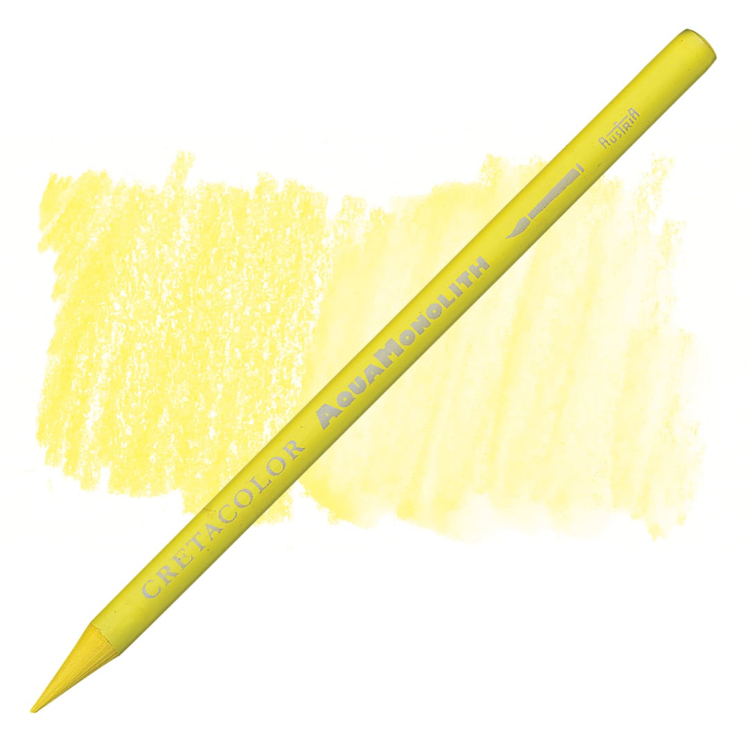 Open in modal - Cretacolor Aqua Monolith Woodless Watercolor Pencil - Straw Yellow pencil and swatch