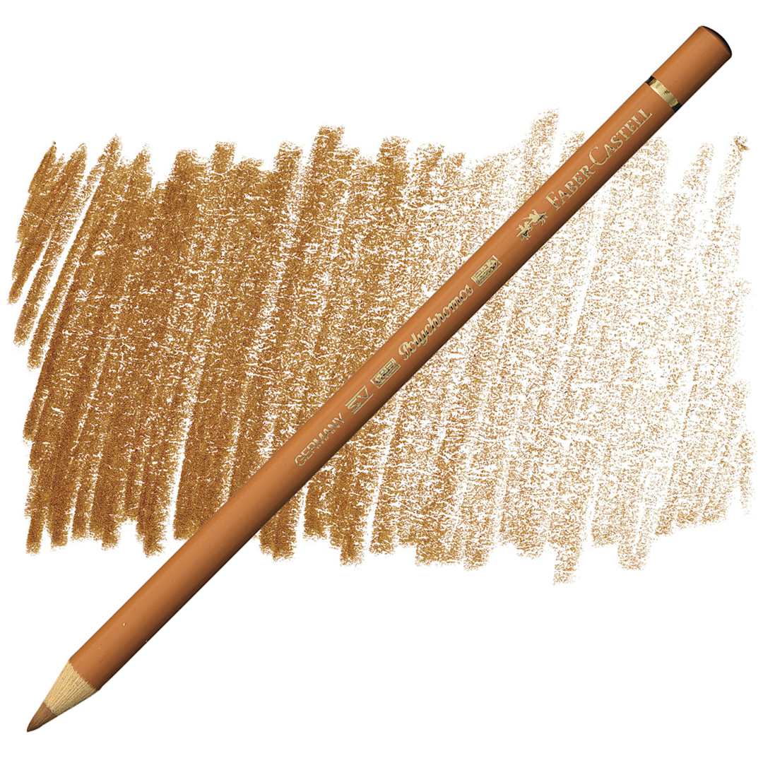 Open in modal - Faber-Castell Polychromos Pencil - Burnt Ochre pencil and swatch