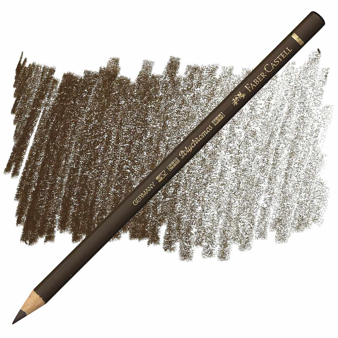 Open in modal - Faber-Castell Polychromos Pencil - Burnt Umber pencil and swatch