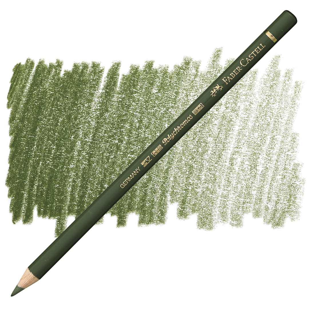 Open in modal - Faber-Castell Polychromos Pencil - Chrome Green Opaque pencil and swatch