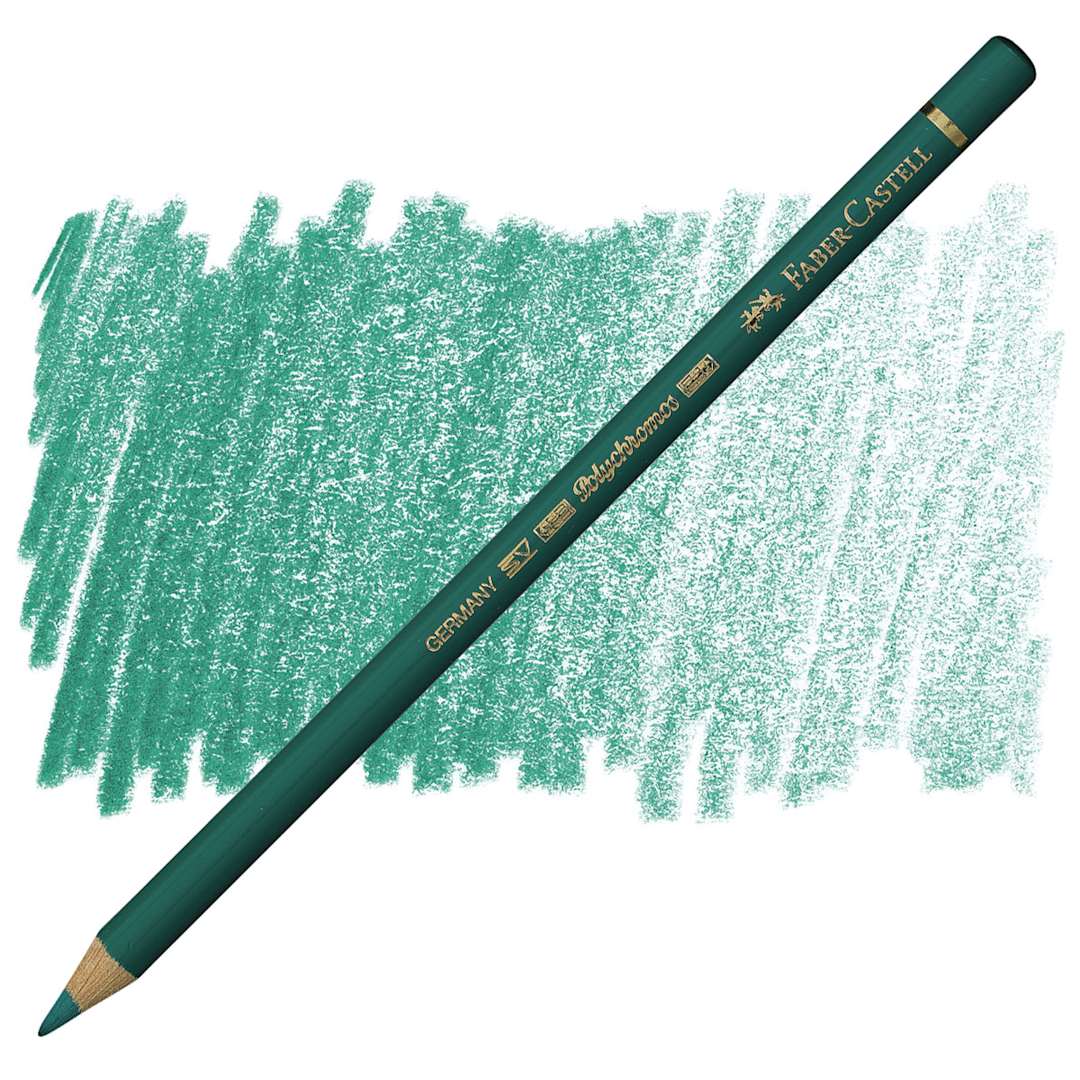 Open in modal - Faber-Castell Polychromos Pencil - Chrome Oxide Green Fiery pencil and swatch