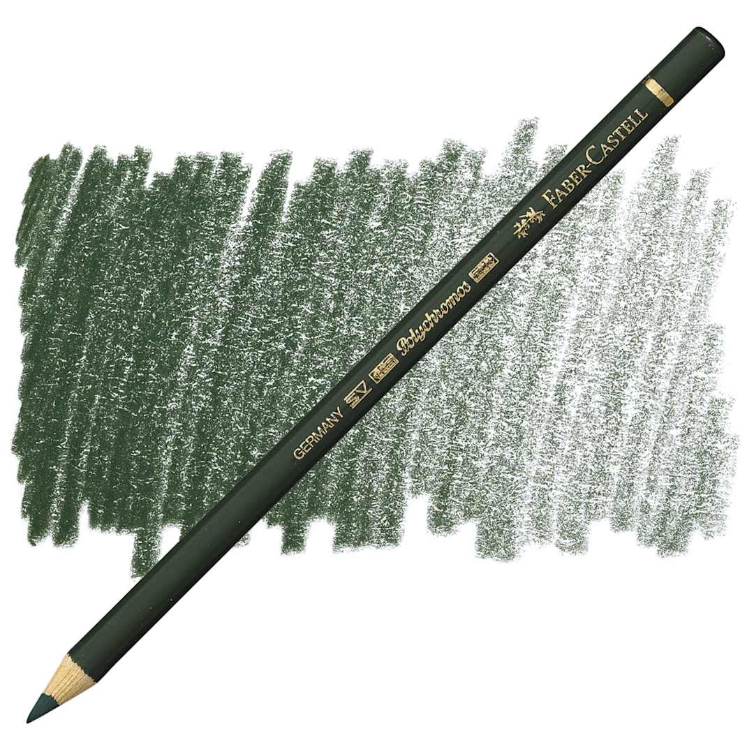Open in modal - Faber-Castell Polychromos Pencil - Chrome Oxide Green pencil and swatch