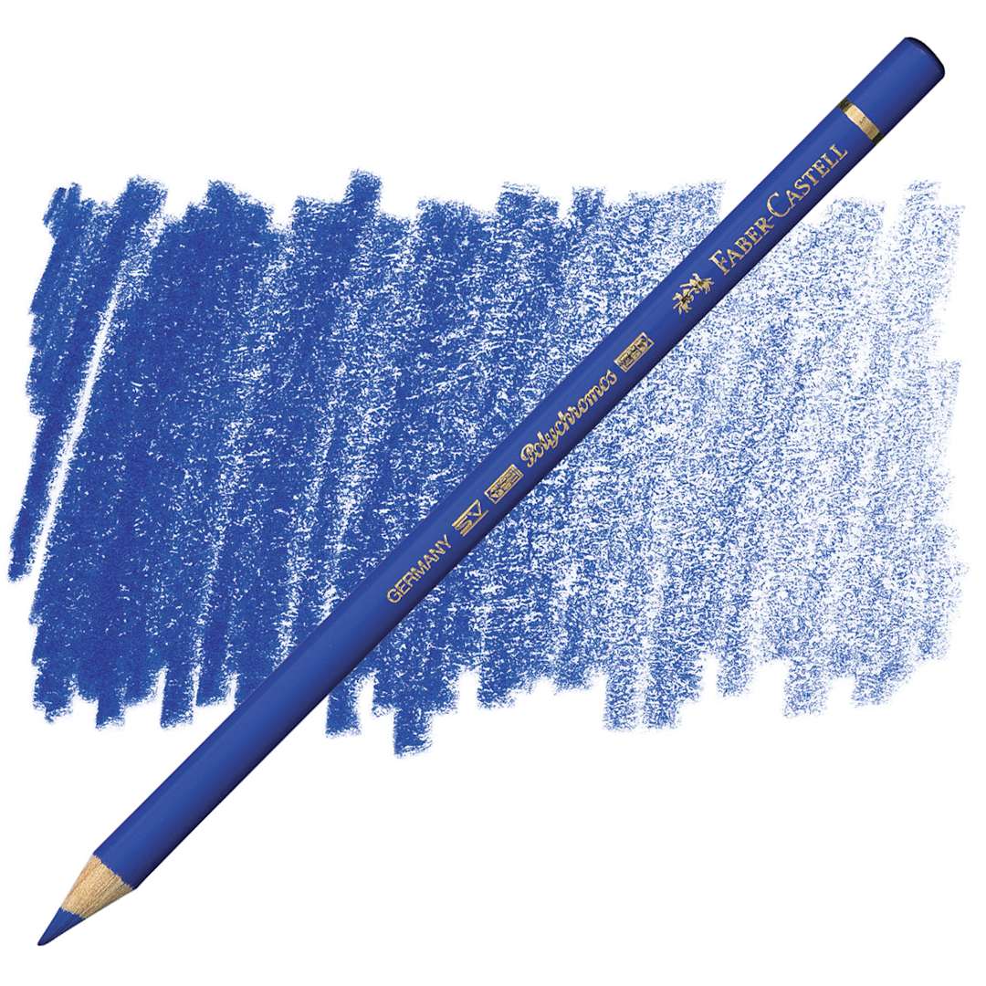 Open in modal - Faber-Castell Polychromos Pencil - Cobalt Blue pencil and swatch
