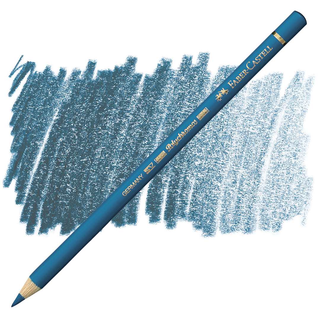 Open in modal - Faber-Castell Polychromos Pencil - Cobalt Turquoise pencil and swatch