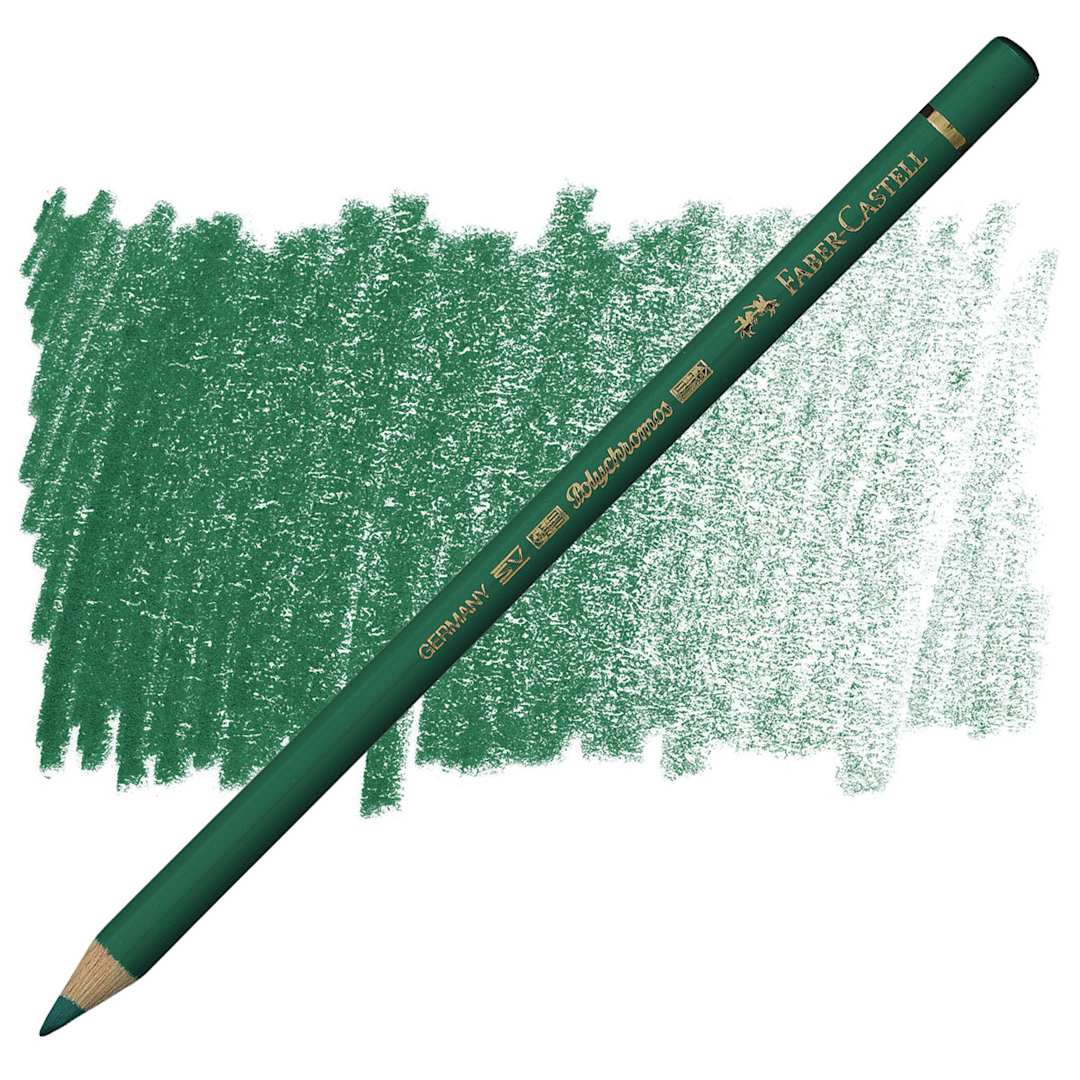 Open in modal - Faber-Castell Polychromos Pencil - Dark Phthalo Green pencil and swatch
