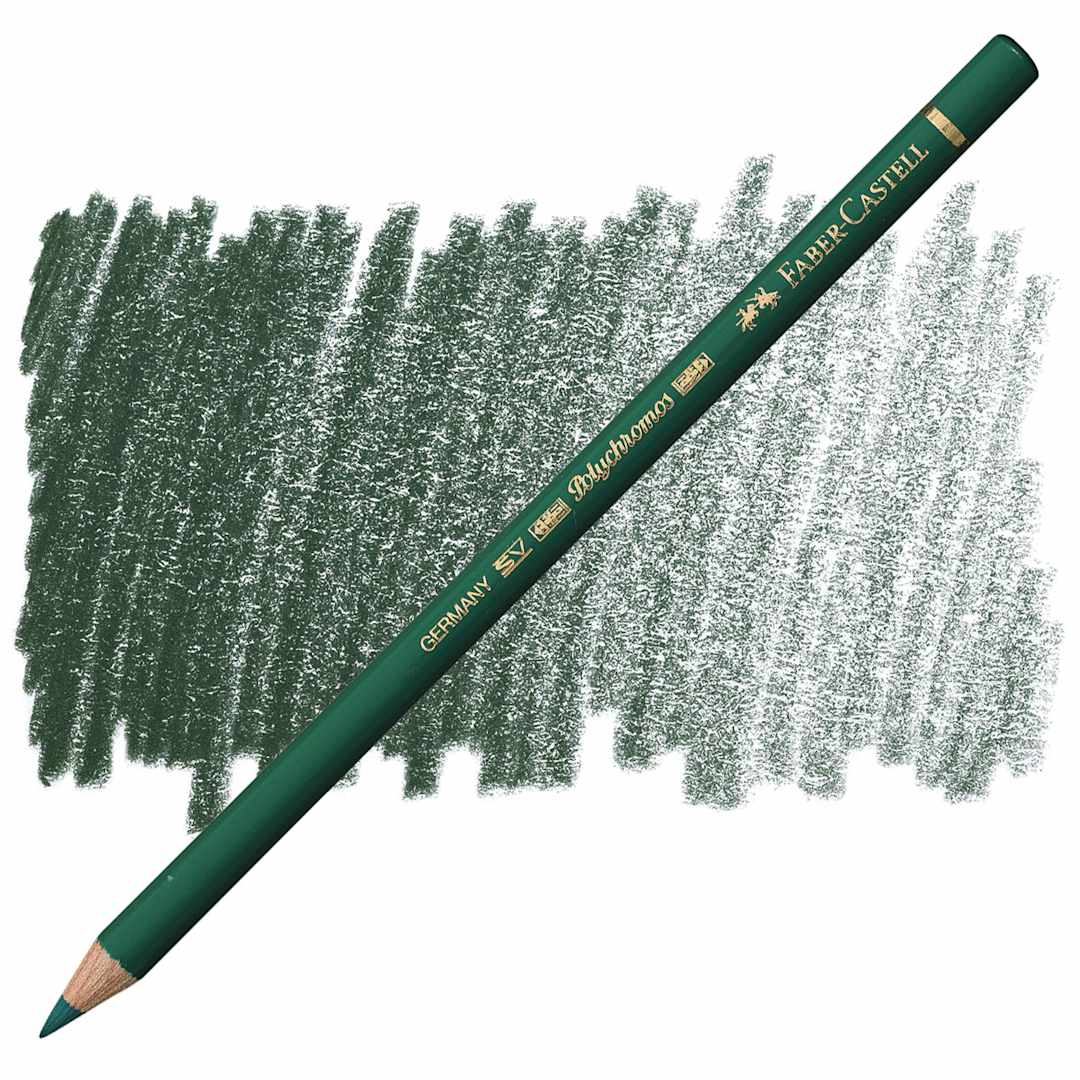 Open in modal - Faber-Castell Polychromos Pencil - Hooker's Green pencil and swatch
