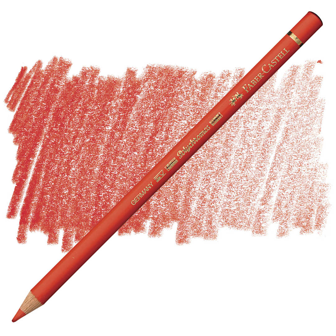 Open in modal - Faber-Castell Polychromos Pencil - Light Cadmium Red pencil and swatch