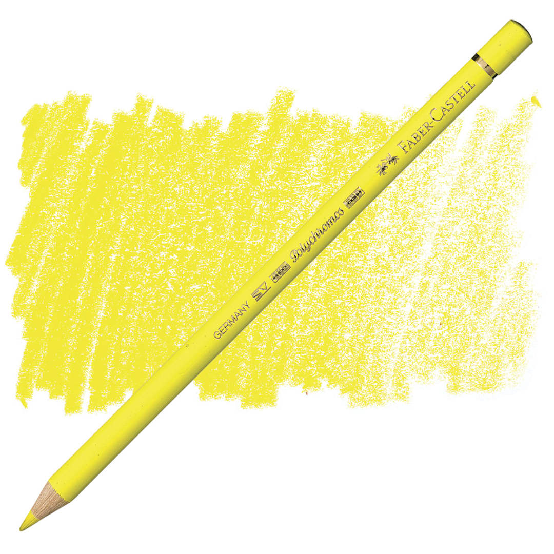 Open in modal - Faber-Castell Polychromos Pencil - Light Cadmium Yellow pencil and swatch