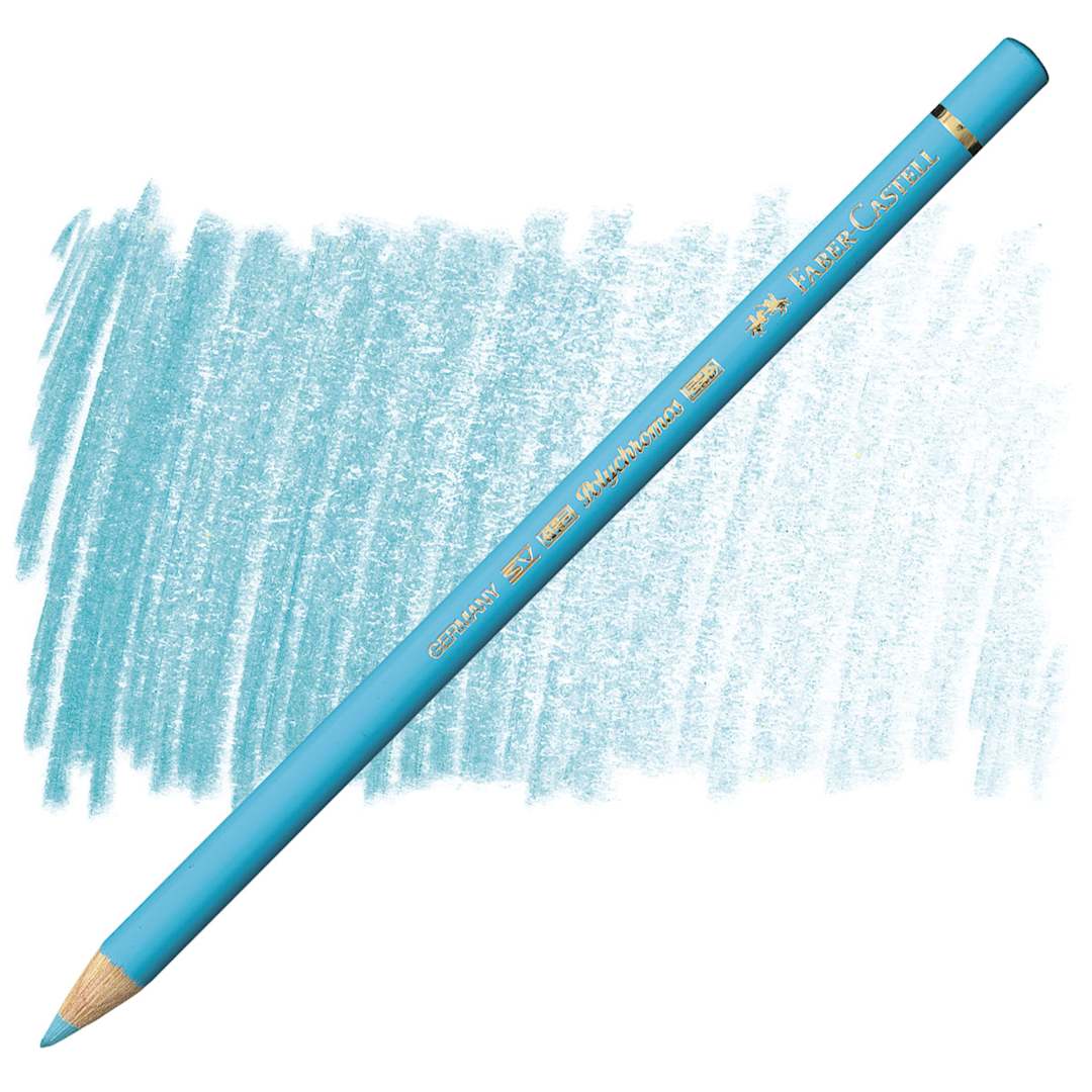 Open in modal - Faber-Castell Polychromos Pencil - Light Cobalt Turquoise pencil and swatch