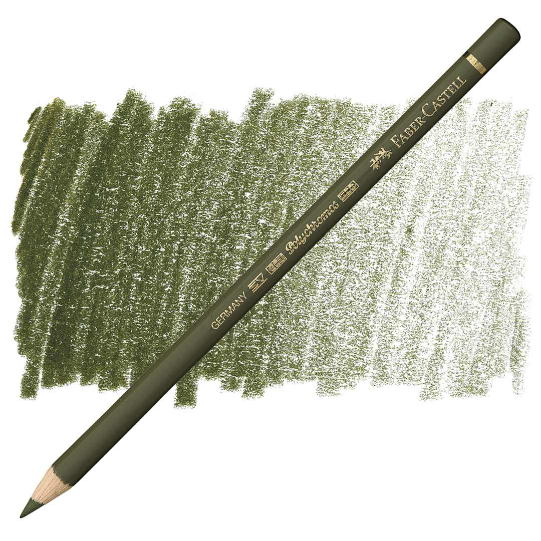 Open in modal - Faber-Castell Polychromos Pencil - Olive Green Yellowish pencil and swatch