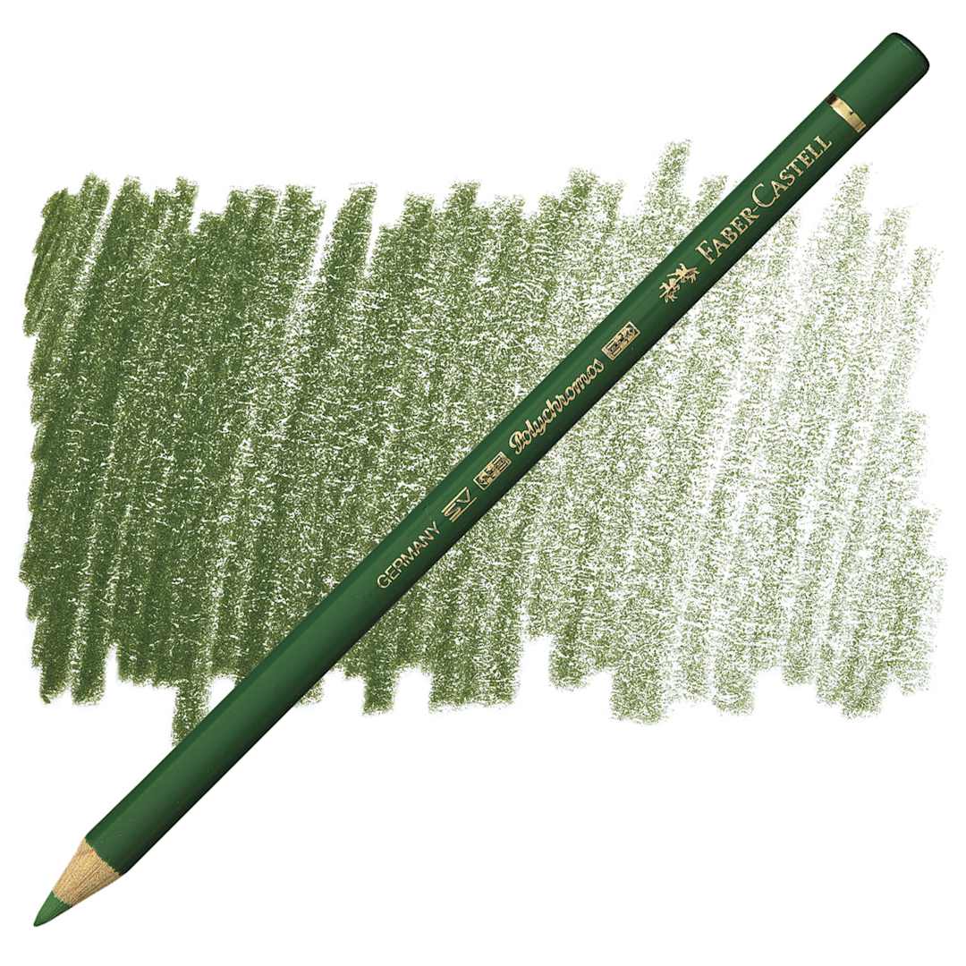 Open in modal - Faber-Castell Polychromos Pencil - Permanent Green Olive pencil and swatch
