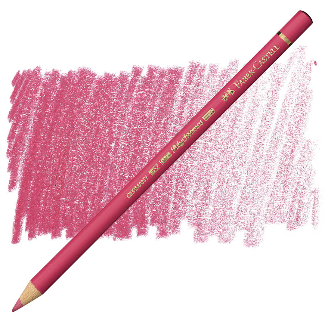 Open in modal - Faber-Castell Polychromos Pencil - Rose Carmine pencil and swatch