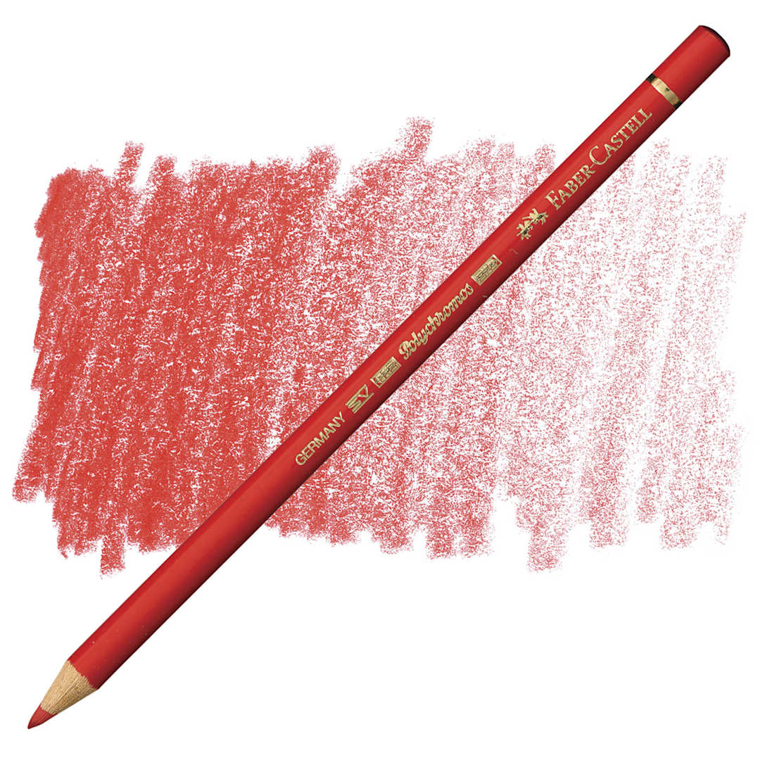 Open in modal - Faber-Castell Polychromos Pencil - Scarlet Red pencil and swatch