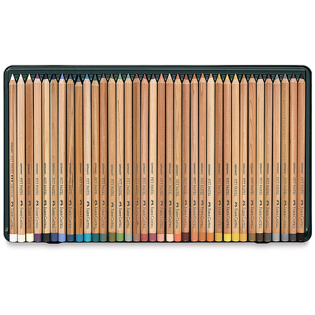 Open in modal - Faber-Castell Pitt Pastel Pencil Set - Assorted Colors, Tin Box, Set of 36, inside package