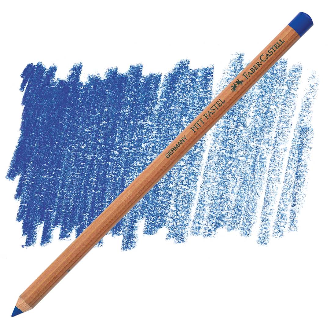 Open in modal - Faber-Castell Pitt Pastel Pencil - Cobalt Blue pencil and swatch