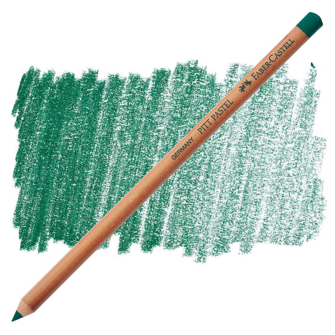 Open in modal - Faber-Castell Pitt Pastel Pencil - Hooker's Green pencil and swatch