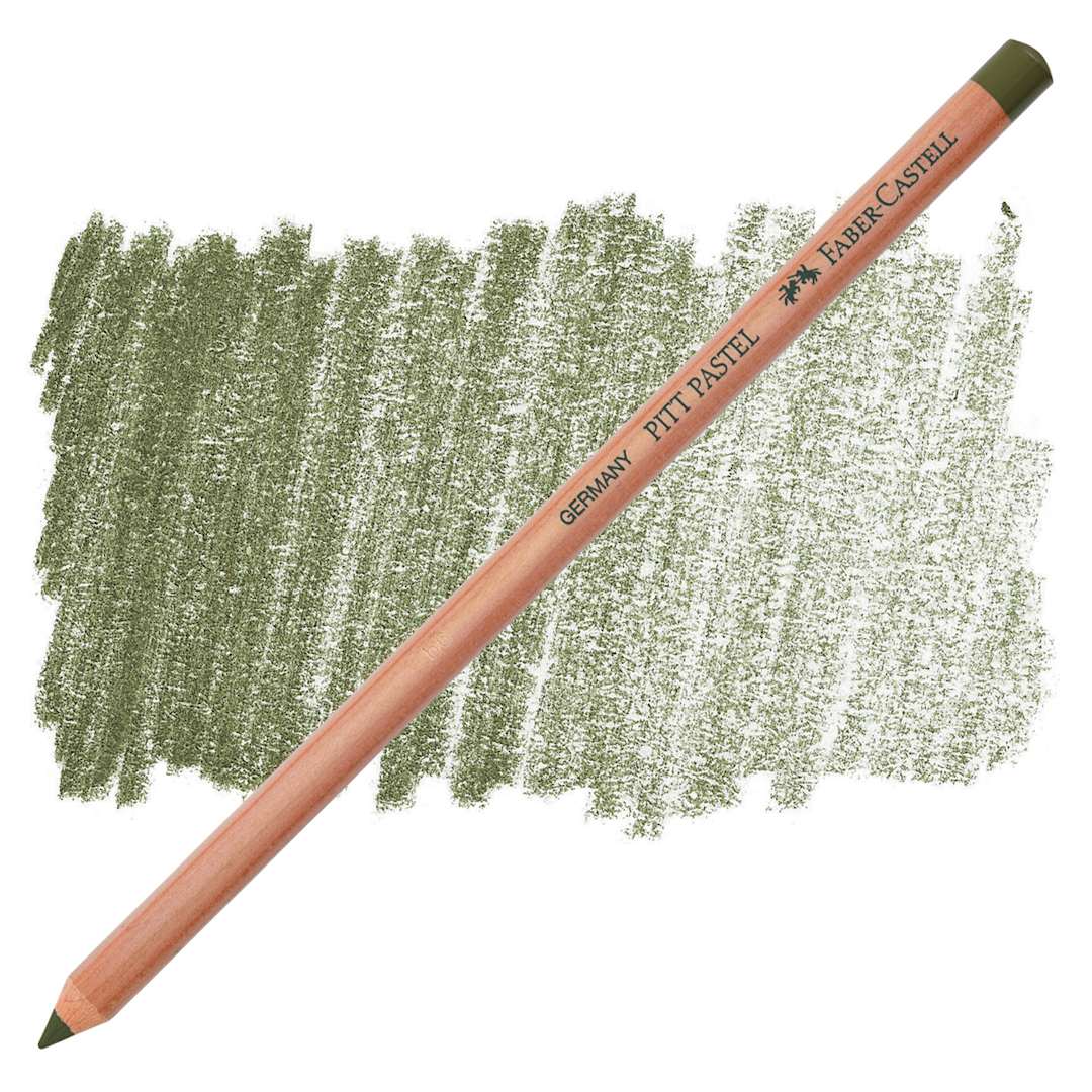 Open in modal - Faber-Castell Pitt Pastel Pencil - Olive Green pencil and swatch