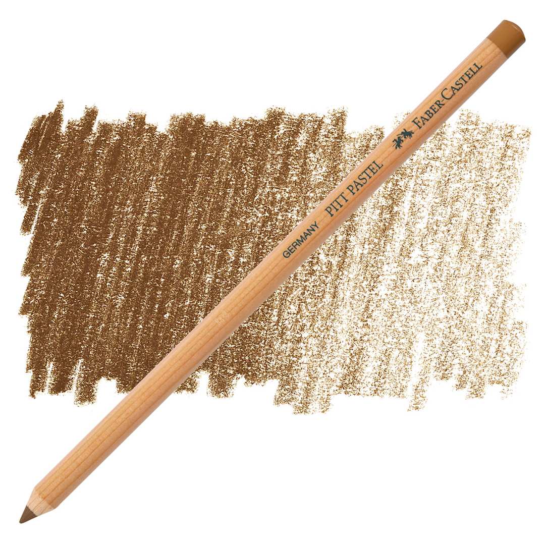 Open in modal - Faber-Castell Pitt Pastel Pencil - Raw Umber pencil and swatch