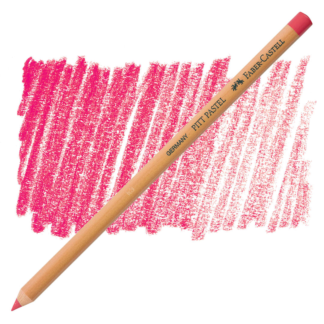 Open in modal - Faber-Castell Pitt Pastel Pencil - Rose Carmine pencil and swatch