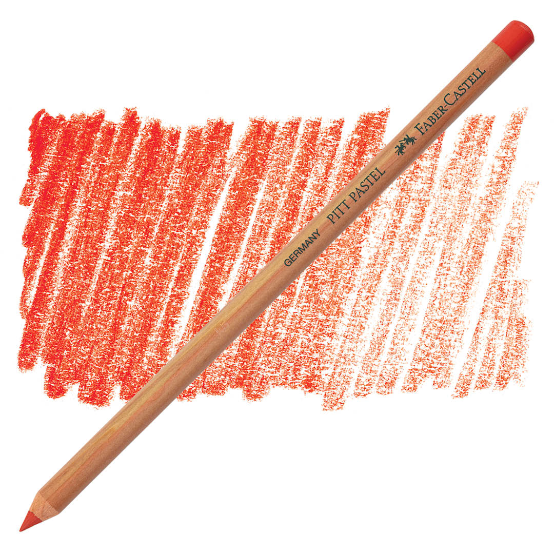Open in modal - Faber-Castell Pitt Pastel Pencil - Scarlet Red pencil and swatch