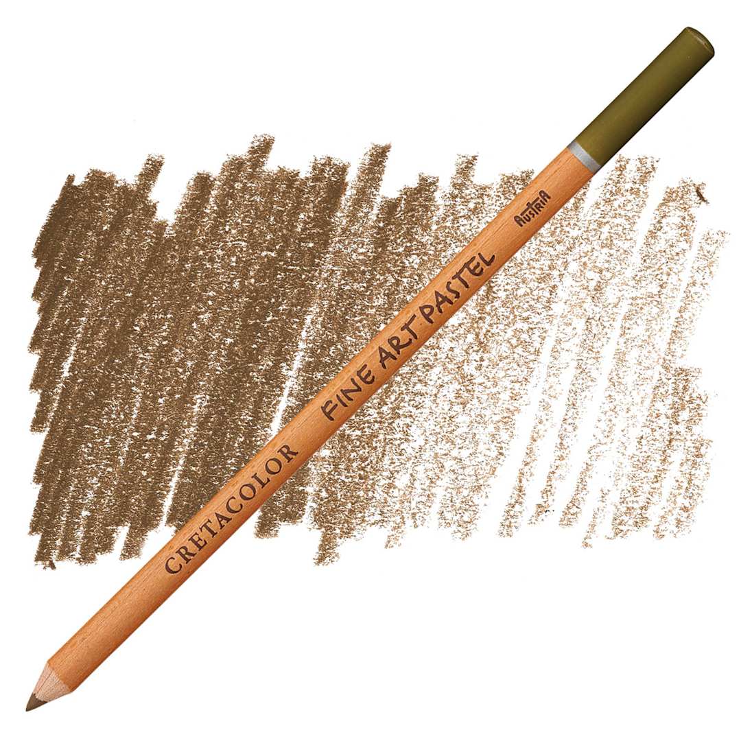 Open in modal - Cretacolor Fine Art Pastel Pencil - Olive Brown pencil and swatch