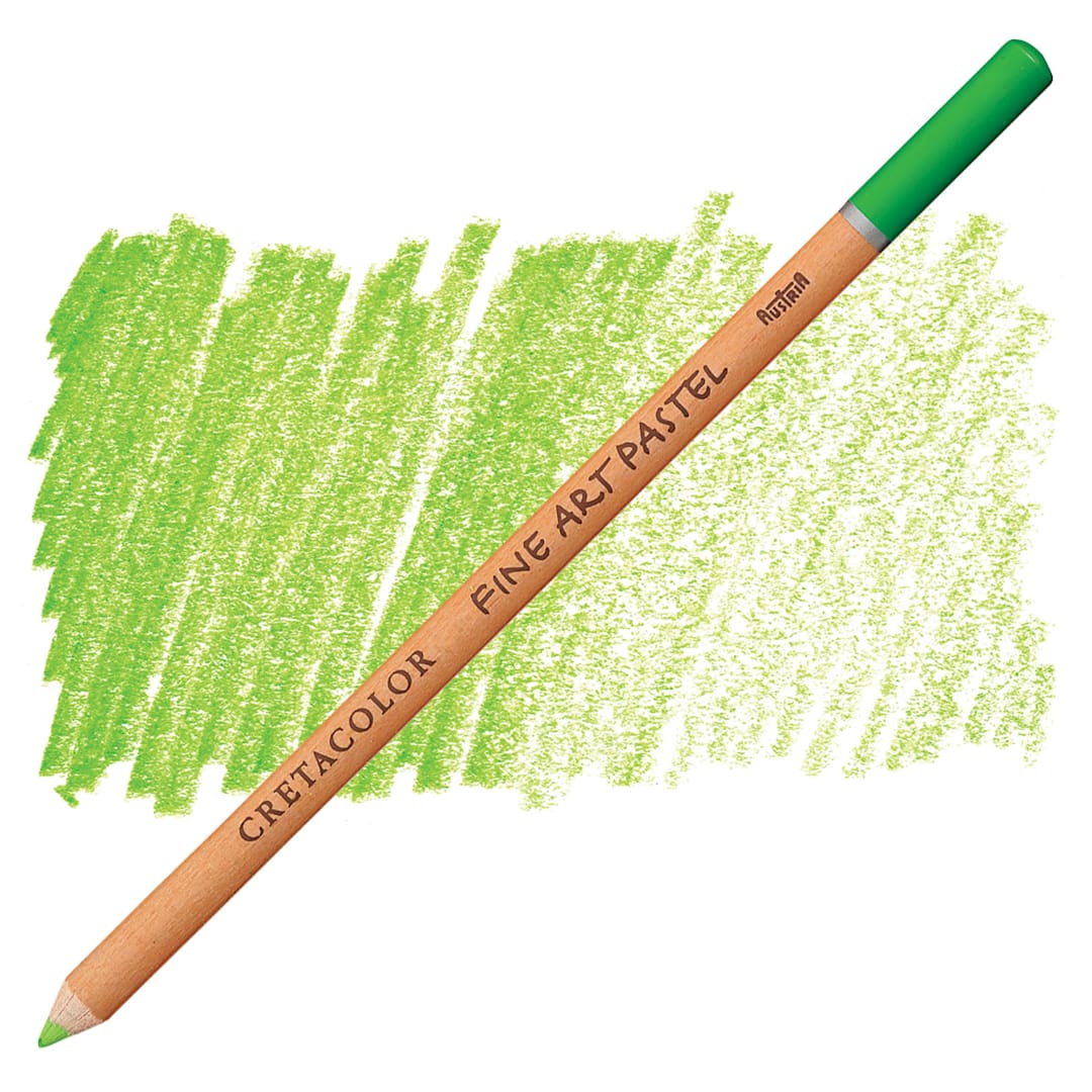 Open in modal - Cretacolor Fine Art Pastel Pencil - Pea Green pencil and swatch