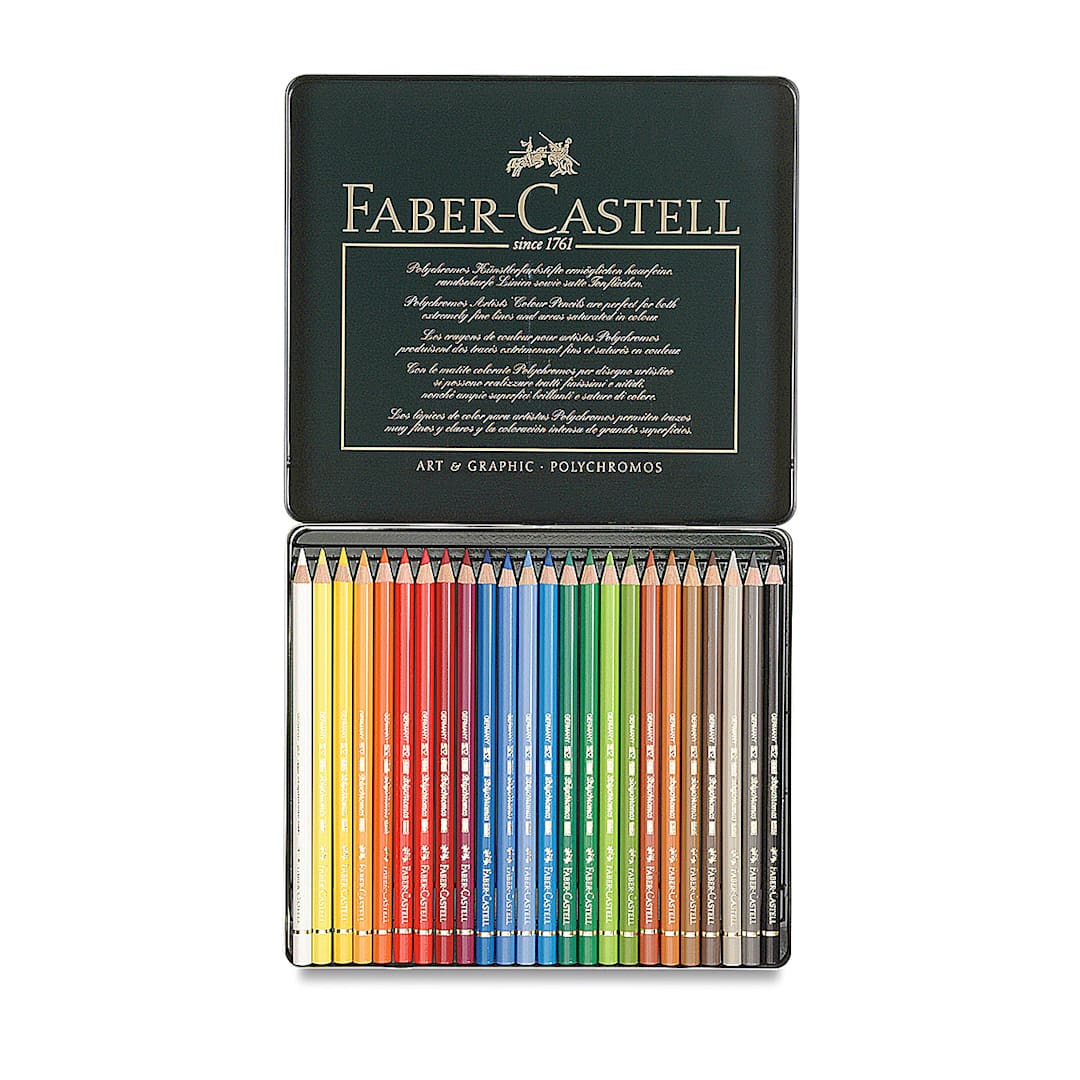 Open in modal - Faber-Castell Polychromos Pencil Set - Assorted Colors, Set of 24 (set contents)