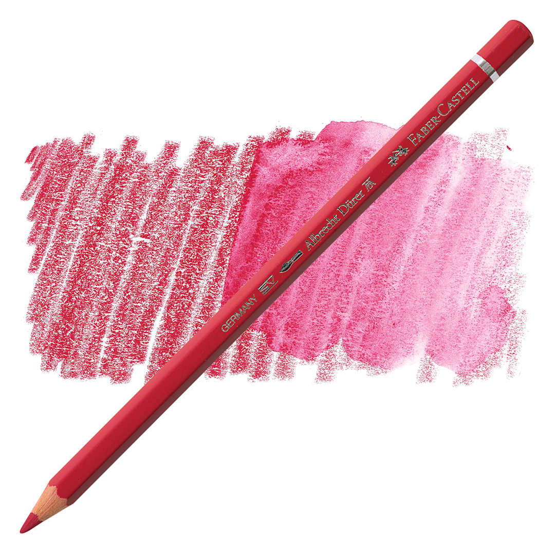 Open in modal - Faber-Castell Albrecht Durer Watercolor Pencil - Alizarin Crimson pencil and swatch