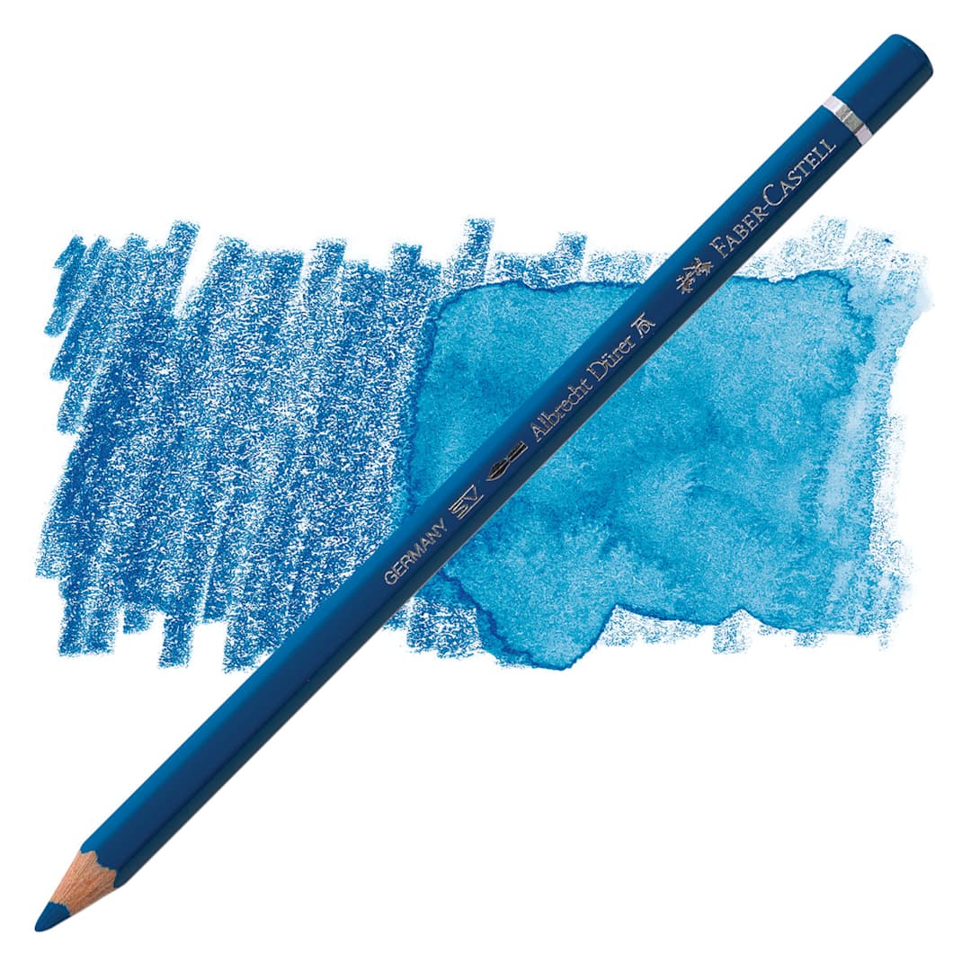 Open in modal - Faber-Castell Albrecht Durer Watercolor Pencil - Bluish Turquoise pencil and swatch