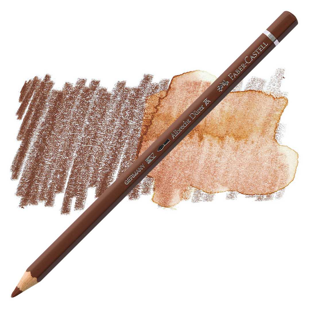 Open in modal - Faber-Castell Albrecht Durer Watercolor Pencil - Burnt Sienna pencil and swatch