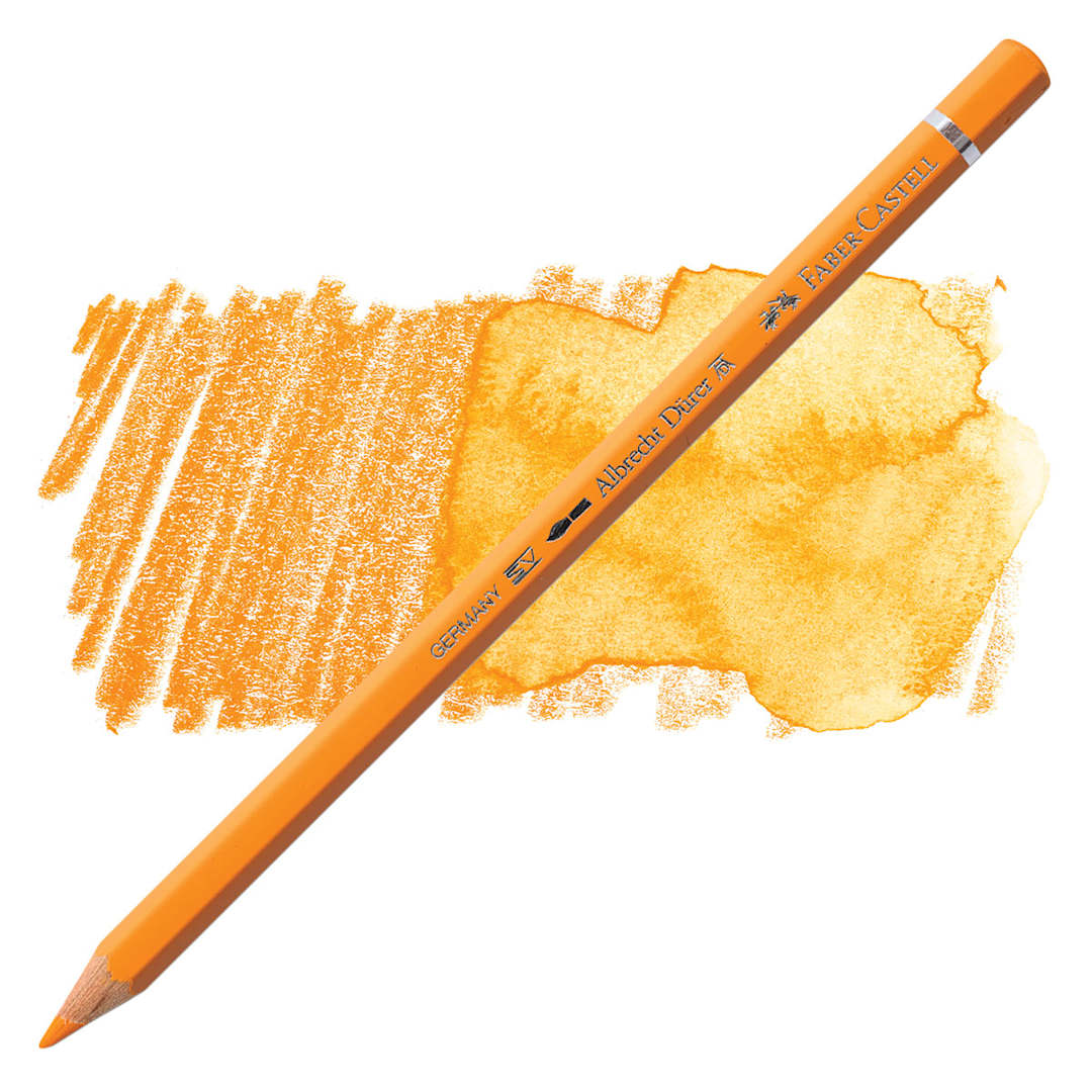 Open in modal - Faber-Castell Albrecht Durer Watercolor Pencil - Cadmium Orange pencil and swatch