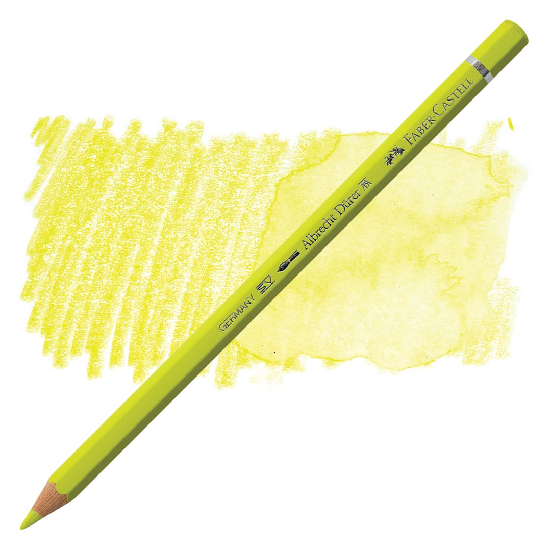 Open in modal - Faber-Castell Albrecht Durer Watercolor Pencil - Cadmium Yellow Lemon pencil and swatch