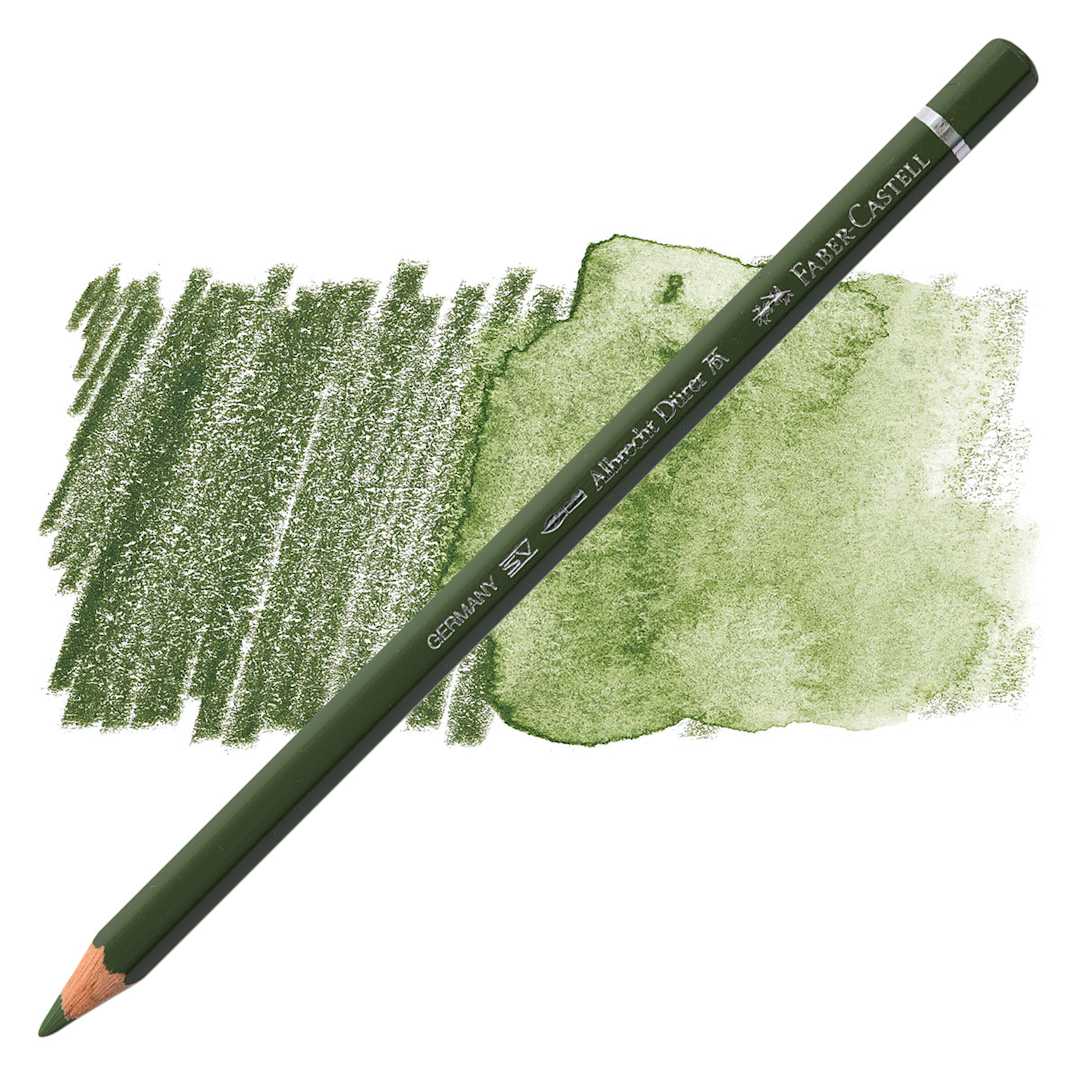 Open in modal - Faber-Castell Albrecht Durer Watercolor Pencil - Chrome Green Opaque pencil and swatch