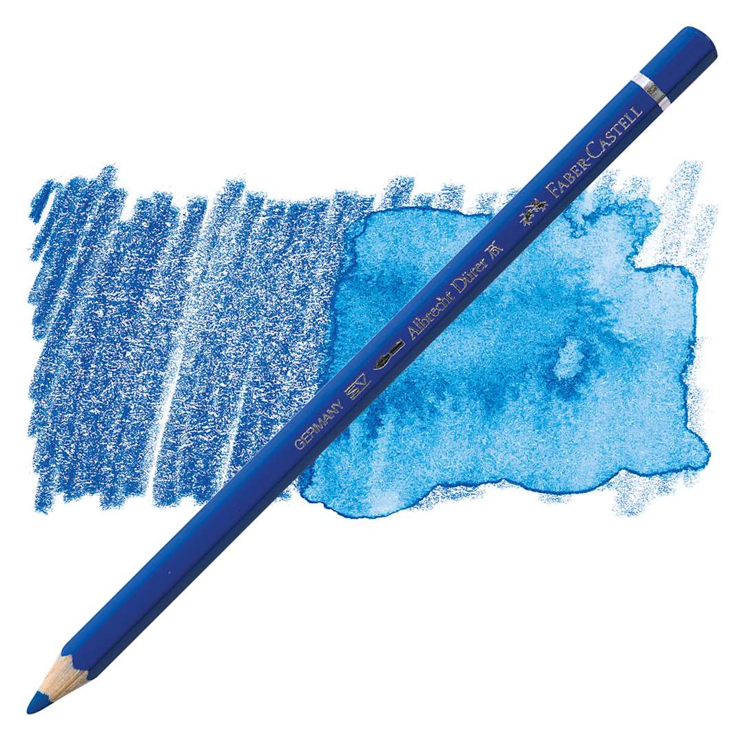 Open in modal - Faber-Castell Albrecht Durer Watercolor Pencil - Cobalt Blue Greenish pencil and swatch