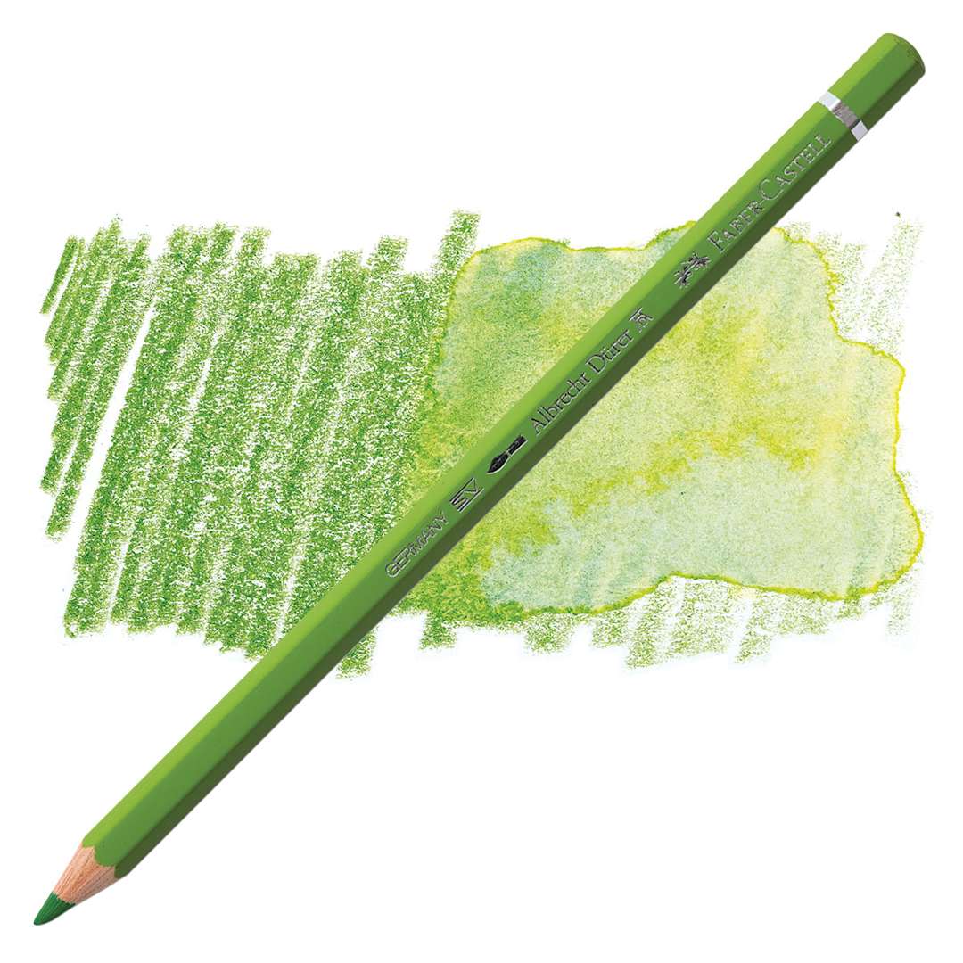 Open in modal - Faber-Castell Albrecht Durer Watercolor Pencil - Earth Green Yellowish pencil and swatch