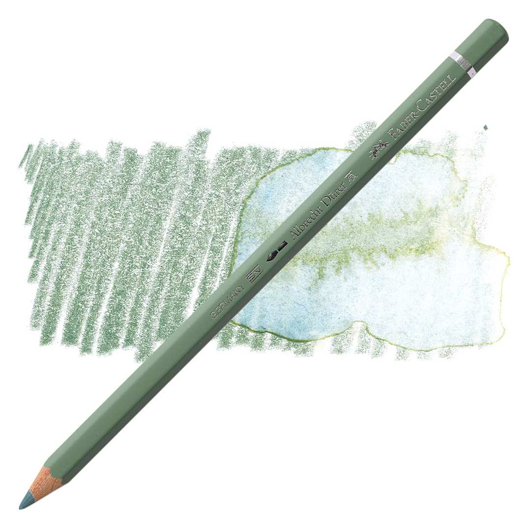 Open in modal - Faber-Castell Albrecht Durer Watercolor Pencil - Earth Green pencil and swatch