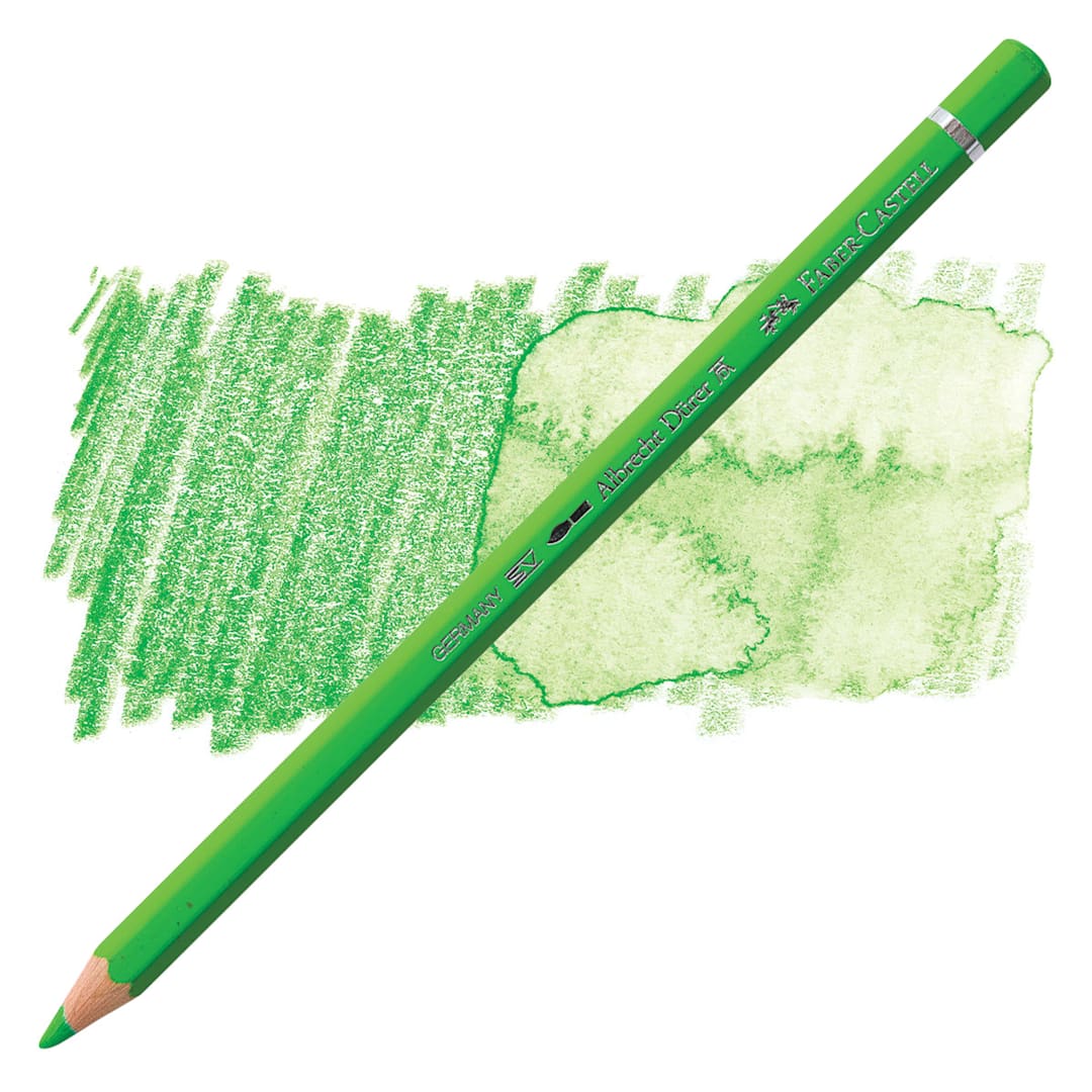 Open in modal - Faber-Castell Albrecht Durer Watercolor Pencil - Grass Green pencil and swatch